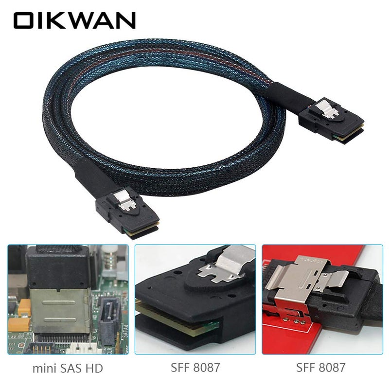 OIKWAN Internal Mini SAS to Mini SAS Cable, SFF8087 36 Pin to SFF8087 36Pin Data Cable Male Cord for Server, Raid Controller, SAS/SATA HBA, Data Storage System-1.6FT - Image 3